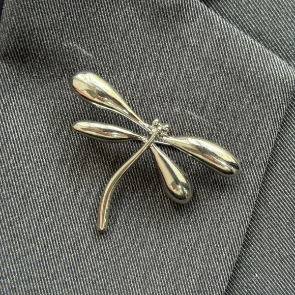 Брошь стрекоза-минимализм в серебре