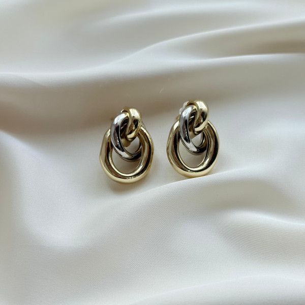 Серьги-кольца в двухцветном стиле