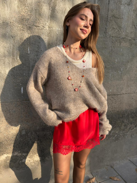 Свитер двойка бежевый