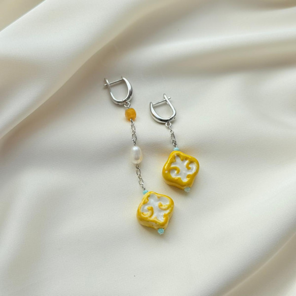 Серьги Айша-Биби желтые