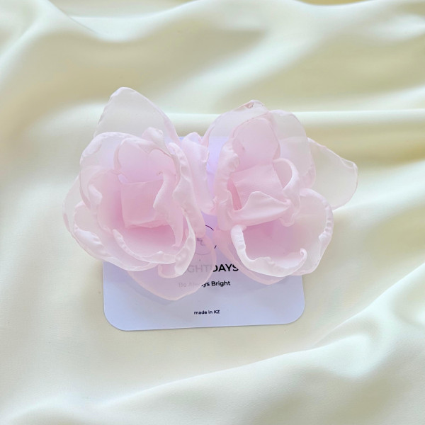 Серьги Пион розовые