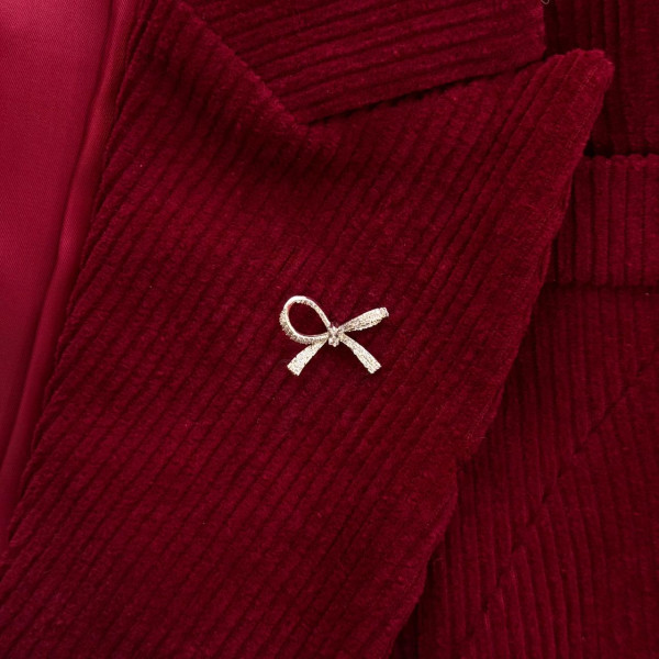 Брошь-пин бантик в серебре