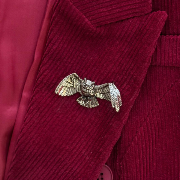 Брошь филин в серебре