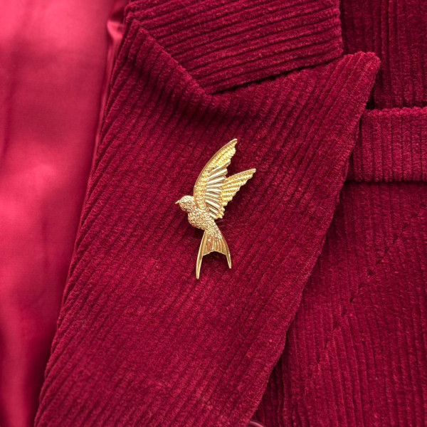 Брошь птица в золоте