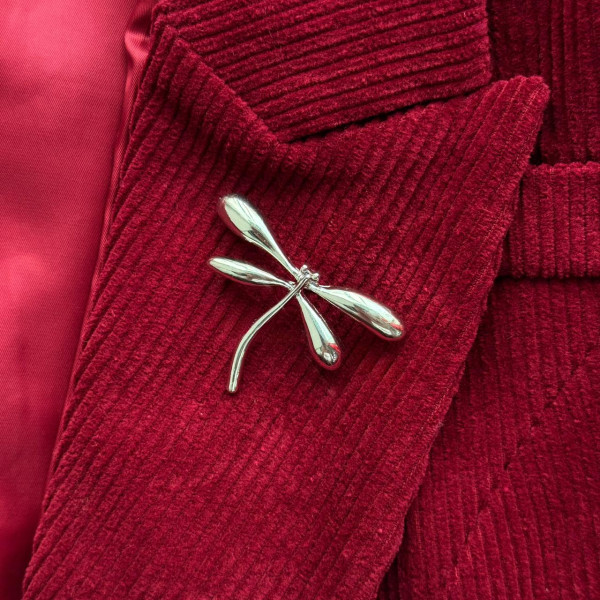 Брошь стрекоза-минимализм в серебре
