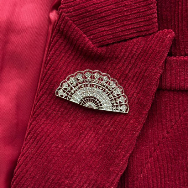 Брошь Веер в серебре