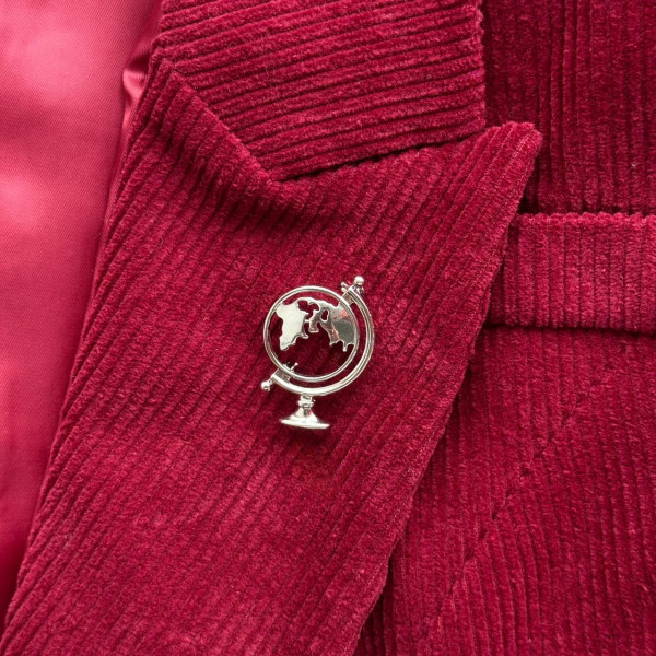 Брошь Глобус в серебре