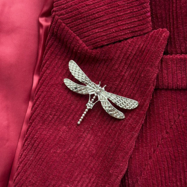Брошь стрекоза в серебре