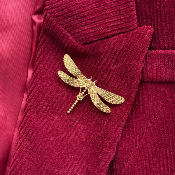 Брошь стрекоза в золоте
