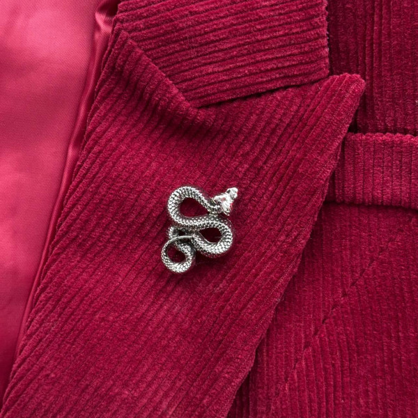 Брошь змея в серебре