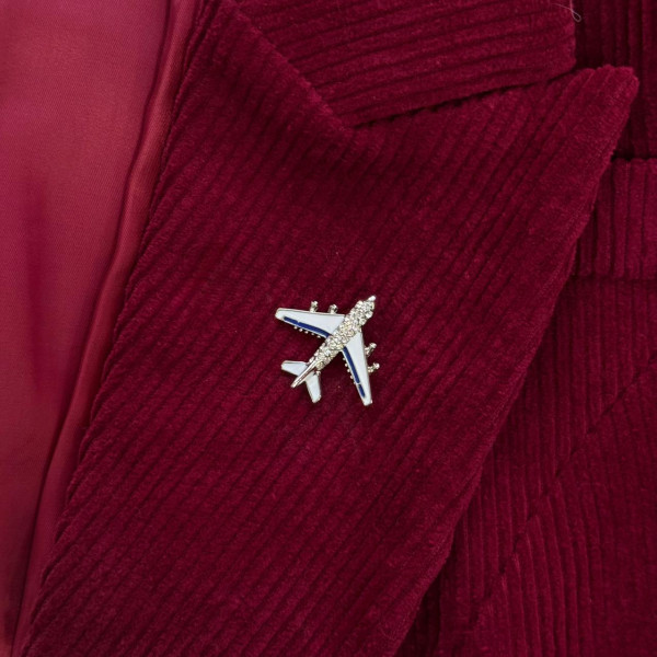 Брошь Самолет в серебре