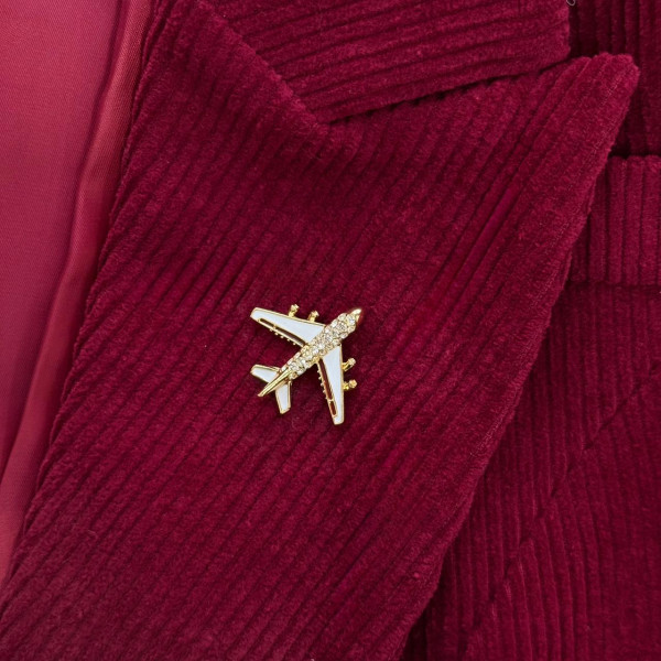 Брошь самолет в золоте