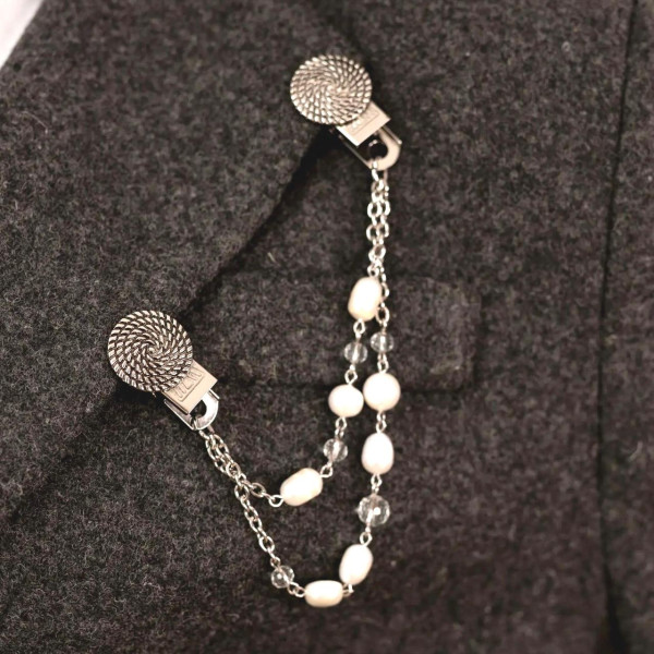 Брошь-цепочка в серебре