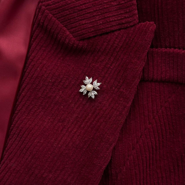 Брошь-пин цветок с жемчугом