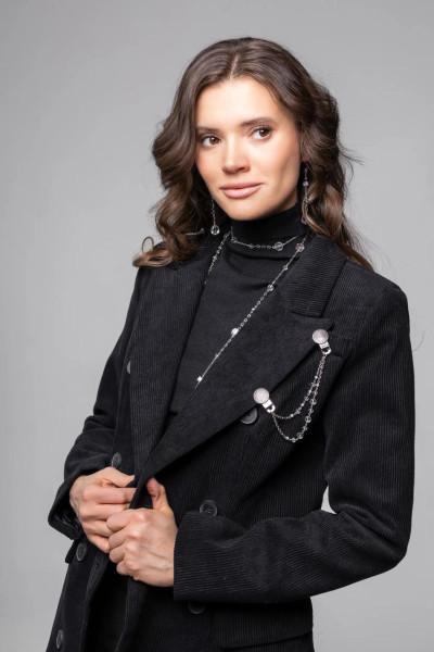 Пиджак вельвет черный