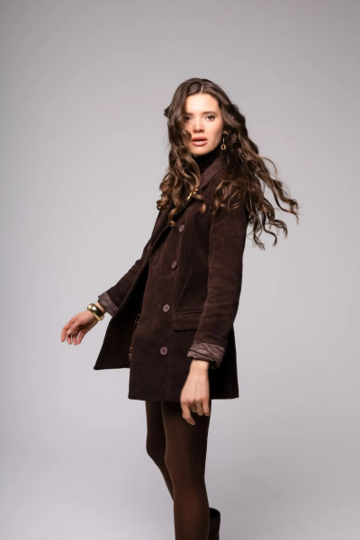 Пиджак вельвет коричневый