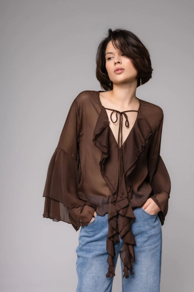 Блуза в стиле Бохо коричневая