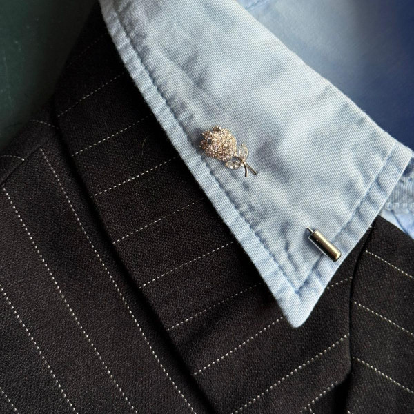 Брошь-булавка Тюльпан в серебре