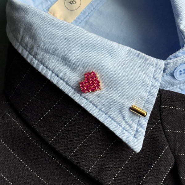 Брошь-булавка сердце