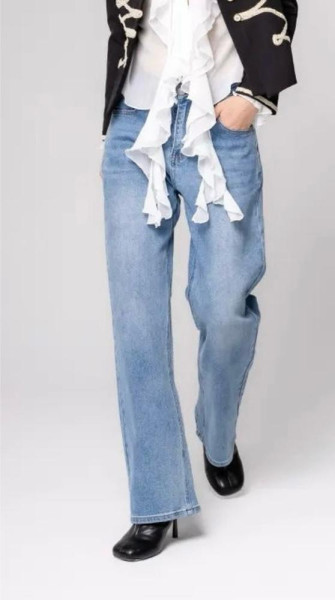 Джинсы "Трубочки" голубые