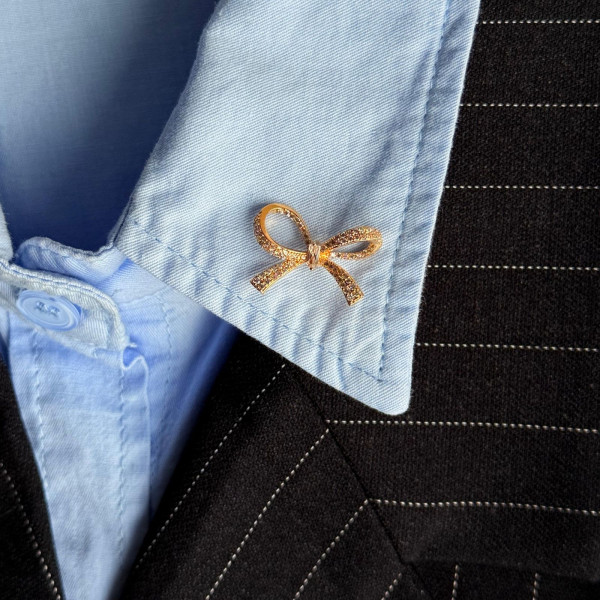 Брошь-пин бант в золоте