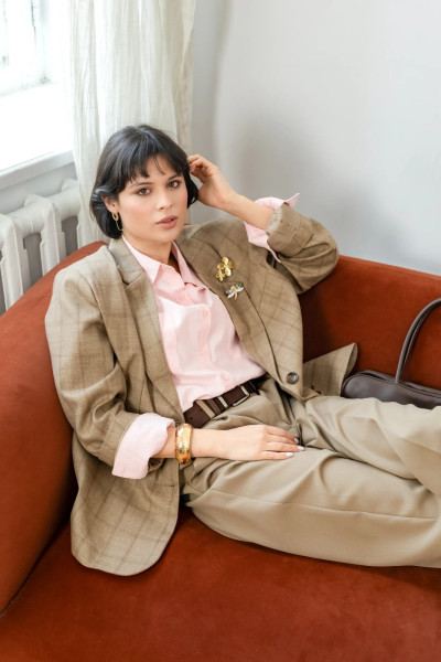 Рубашка пудро-розовая